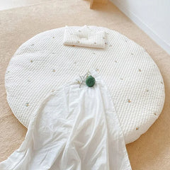 Neutral Cotton Embroidered Baby Play Mat