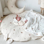 Neutral Cotton Embroidered Baby Play Mat