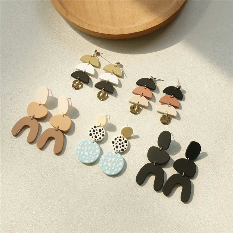 Handmade Clay Statement Earrings