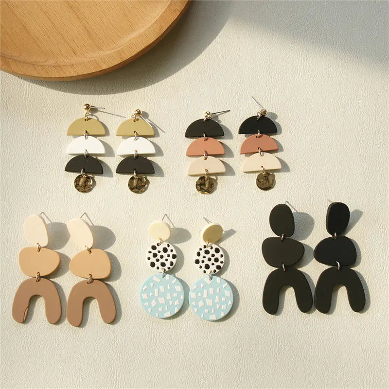 Handmade Clay Statement Earrings