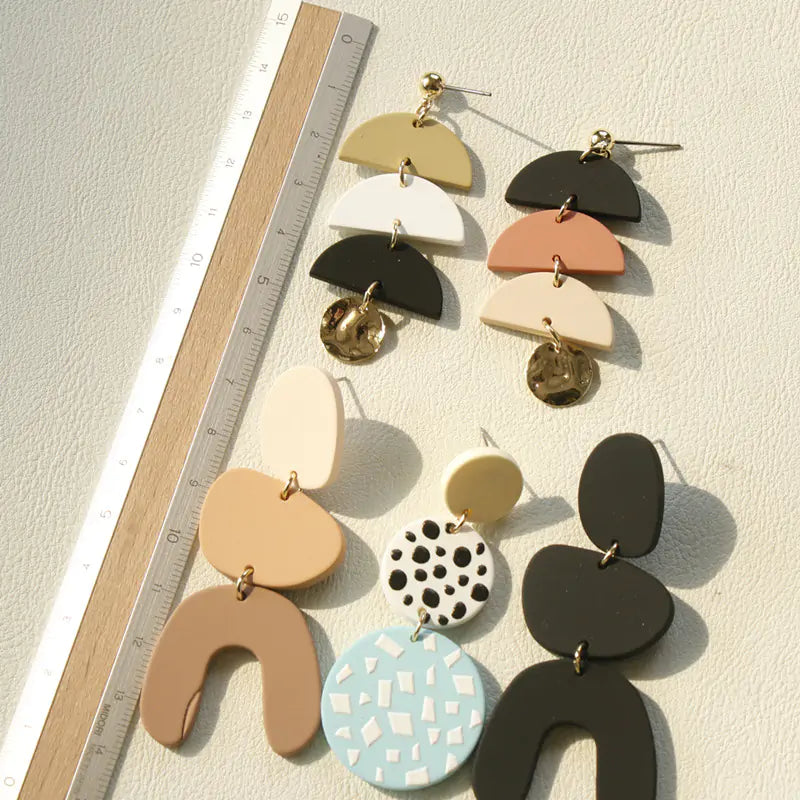 Handmade Clay Statement Earrings